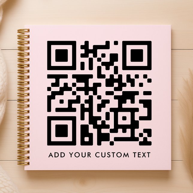 QR Code | Blush Pink Minimalist Simple Scan Me Notebook (Creator Uploaded)