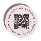 QR Code | Blush Pink Modern Round Bumper