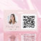 QR Code Blush Pink Photo Business Card