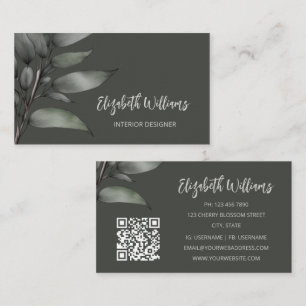 QR Code   Botanical Sketch Business Card