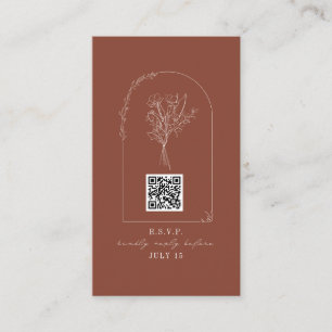 QR Code Bouquet Arch Terracotta Wedding RSVP Enclosure Card