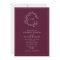 QR Code Burgundy Leafy Crest Monogram Wedding