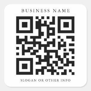 QR Code Business Black and White Square Sticker