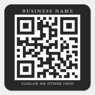QR Code Business Black Square Sticker