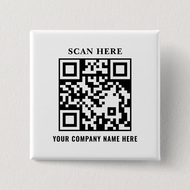 QR Code Business Branding Promotional Button (Front)