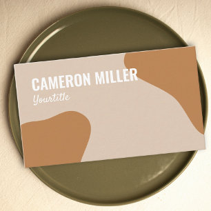 QR code business card, Beige dusty gold minimalist Business Card