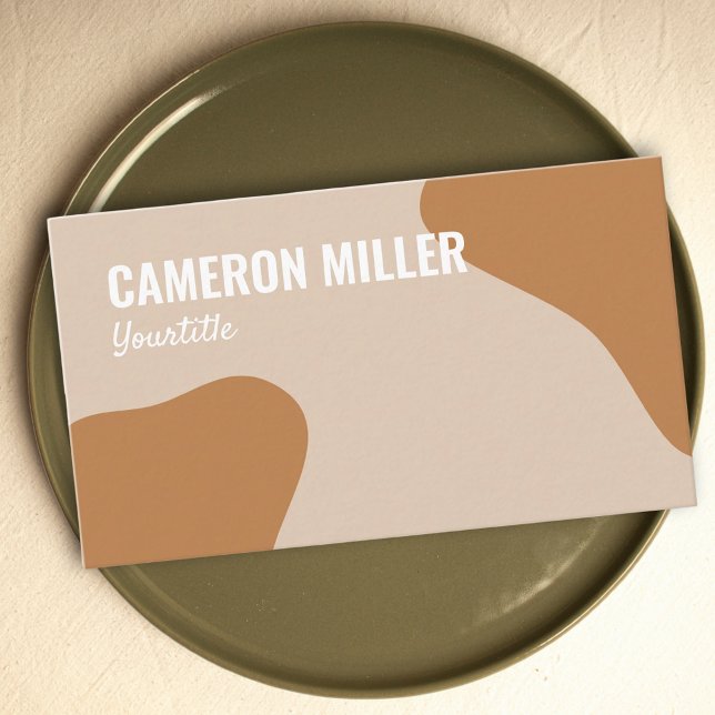 QR code business card, Beige dusty gold minimalist Card (QR code business card, earthy tones business card )