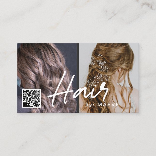 QR code business card for hair stylish (Front)