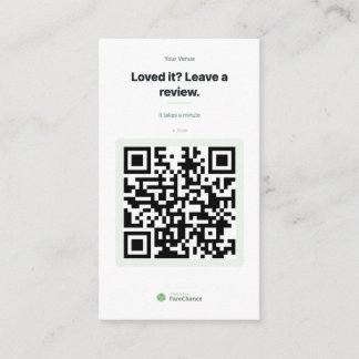 QR Code Business Card for Restaurants and Shops