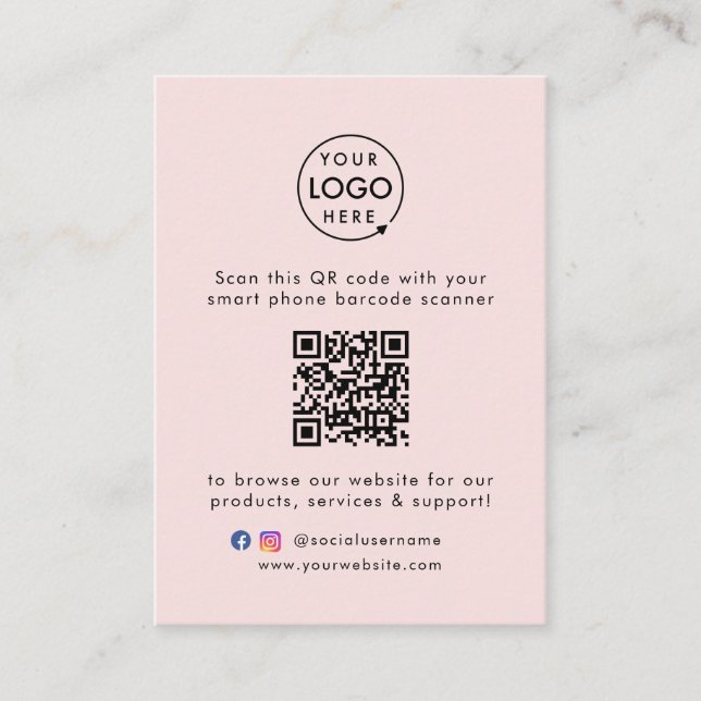 QR Code Business Card | Large Promotional Cards (Front)