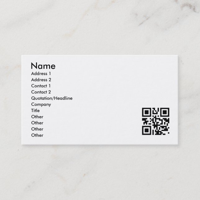 QR Code Business Card Template (Front)