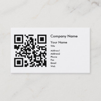 QR Code Business Card Template - Horizontal