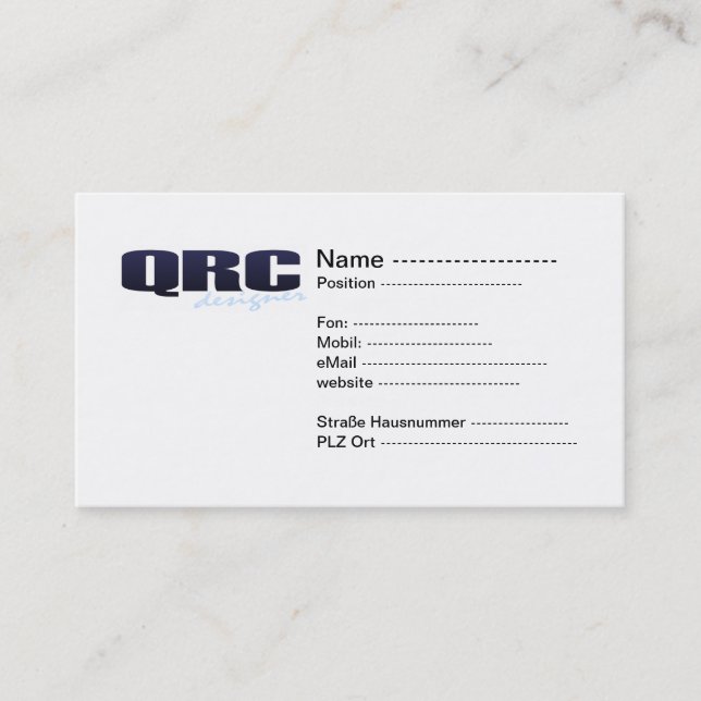 QR Code Business Cards (Front)