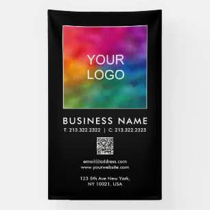 QR Code Business Corporate Logo Here Vertical Banner