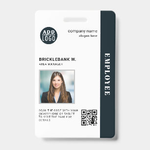 QR Code Business Employee Corporate Photo ID Badge