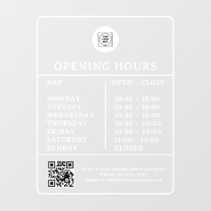 QR Code Business Hours Logo AI door sign
