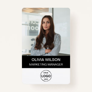 Qr Code Business ID Card Modern Photo Employee ID Badge