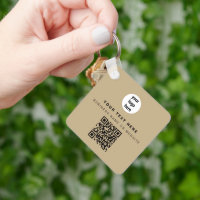 QR Code Business Logo Beige Minimalist Business
