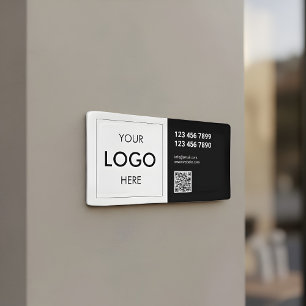 QR Code Business Logo Black And White Banner