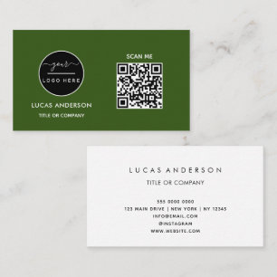 QR Code Business Logo   Black Modern Professional  Business Card
