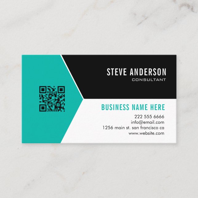 QR Code Business Logo  Business Card (Front)