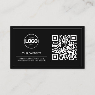 QR Code Business Logo Card Modern Minimalist