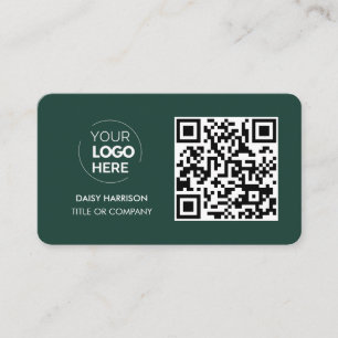 QR Code Business Logo Green Modern Professional Card