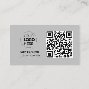 QR Code Business Logo   Grey Modern Professional Business Card