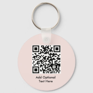 QR Code Business Logo Keychain   Blush Pink