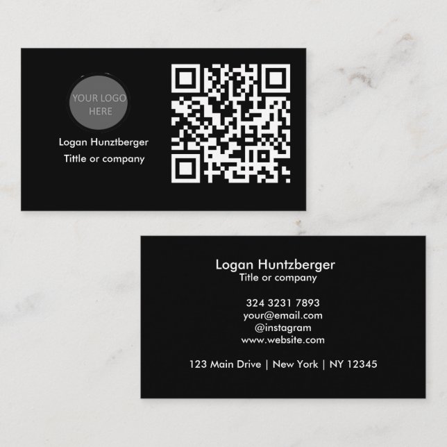 QR Code Business Logo | Minimalis Business Card (Front/Back)