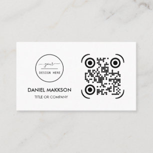 QR Code Business Logo   Modern Blush Pink Business Business Card