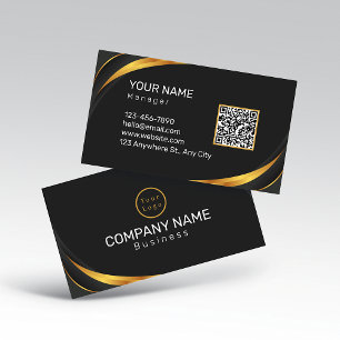 QR Code Business Logo Modern Card
