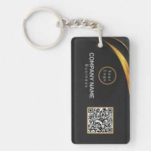 QR Code Business Logo Modern Key Ring