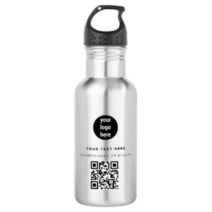 QR Code Business Logo Modern Minimalist 532 Ml Water Bottle