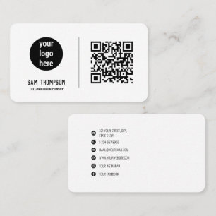 QR Code Business Logo Modern Minimalist Business Card