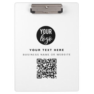 QR Code Business Logo Modern Minimalist Business  Clipboard