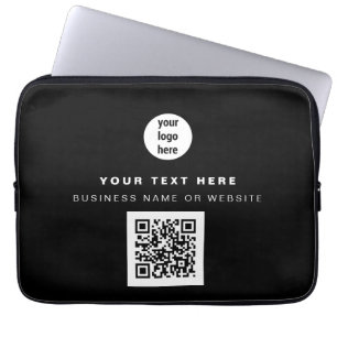 QR Code Business Logo Modern Minimalist Business Laptop Sleeve