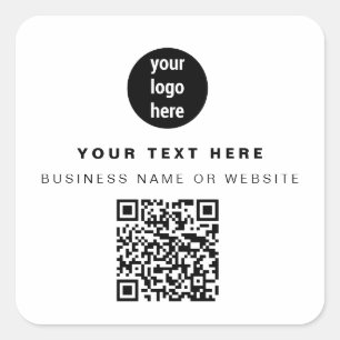 QR Code Business Logo Modern Minimalist Business Square Sticker