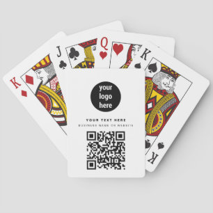 QR Code Business Logo Modern Minimalist White Playing Cards