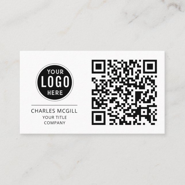 QR Code Business Logo | Modern Professional  Business Card (Front)