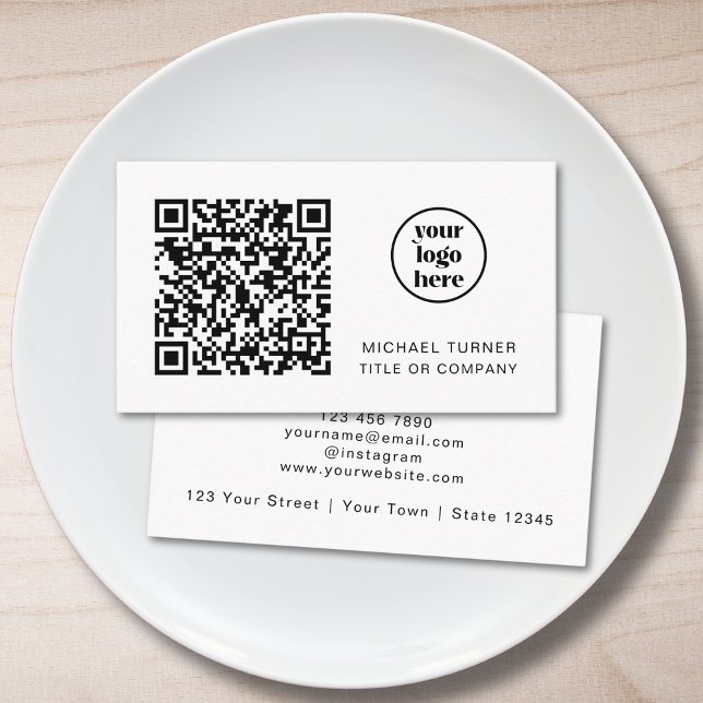 QR Code Business Logo Modern Professional Business Card (Creator Uploaded)