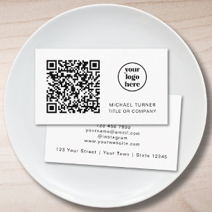 QR Code Business Logo Modern Professional Card