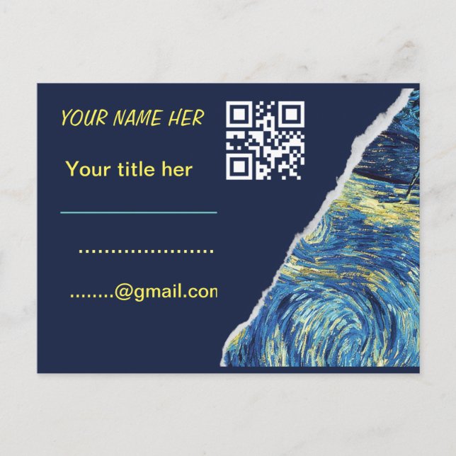 QR Code Business Logo  Modern Professional  Postcard (Front)