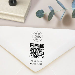 QR Code Business Logo Modern Professional Rubber Stamp