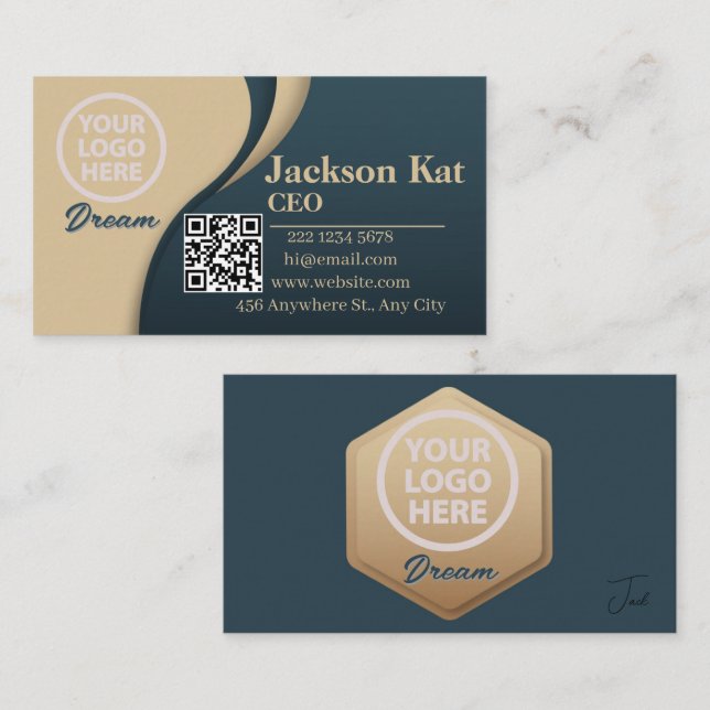 QR Code Business Logo | Modern rofessional customi Card (Front/Back)
