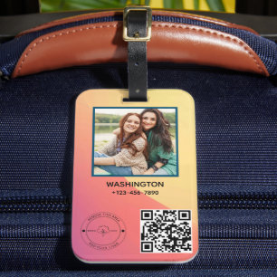 Qr Code Business Logo Name picture Title Details Luggage Tag