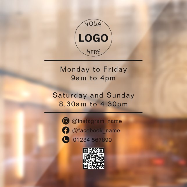 Qr Code Business Logo Opening Times Hours  (Sheet 2)