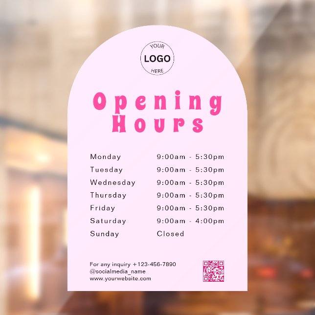 Qr Code Business Logo Opening Times Hours  Window (Sheet 2)
