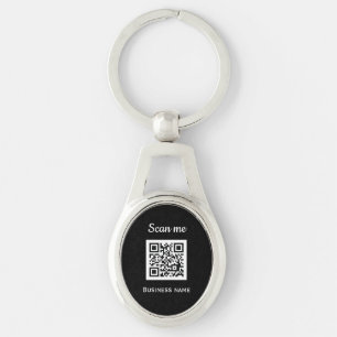 QR Code Business Logo Professional Black Key Ring