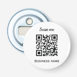QR Code Business Logo Professional Black Modern Bottle Opener